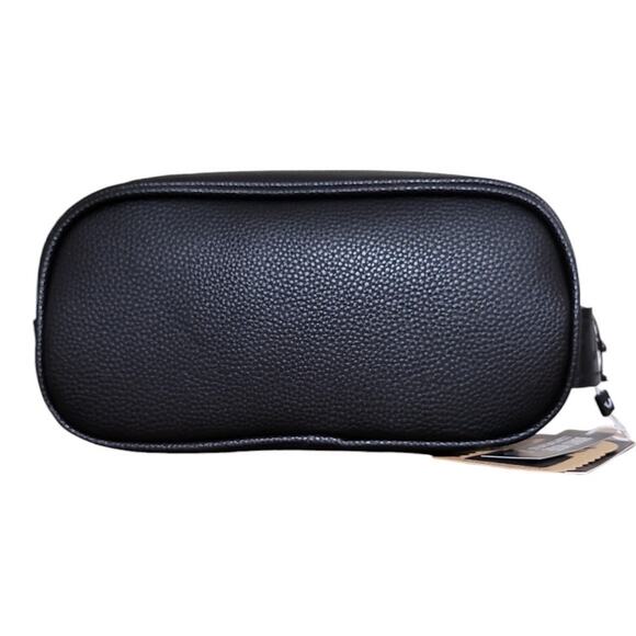 True Religion Travel Bag Dopp Kit Black Faux Leather Horseshoe Logo Shaving Kit - Picture 2 of 8